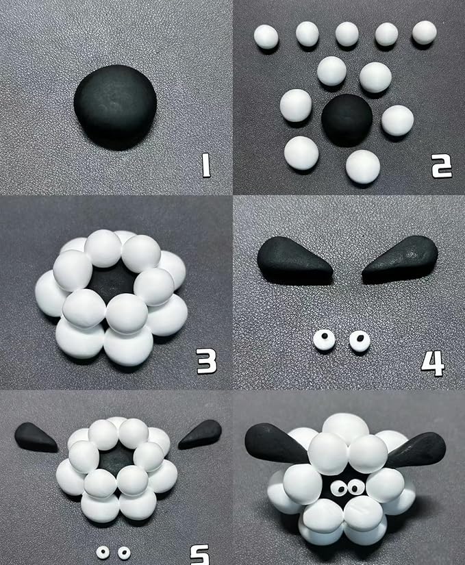 Air Dry Clay, 30 Packs Air Dry Foam Clay, Foam Clay, Crafting Clay, Moldable Foam Clay Super Light Weight Air Dry Clay Perfect Clay for Arts Crafts - Black White Coffee