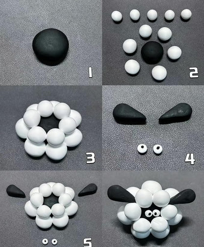 Air Dry Clay, 30 Packs Air Dry Foam Clay, Foam Clay, Crafting Clay, Moldable Foam Clay Super Light Weight Air Dry Clay Perfect Clay for Arts Crafts - Black White Coffee