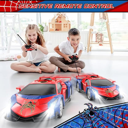 Growsland 2024 Remote Control Car for Kids, RC Cars for Boys Kids 1:18 Electric Vehicle Toy Car Hobby Racing Car Toys with Lights & Controller, Birthday Gift for 3 4 5 6 7 8 9 Year Old Boys Girls