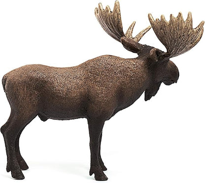 Schleich Wild Life Moose Bull Figurine - Wild Animal Toy Figurine, Durable for Education and Imaginative Play for Boys and Girls, Gift for Kids Ages 3+