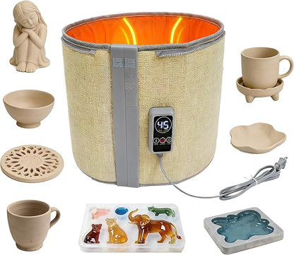 Portable Graphene Heating Craft Heater for Resin & Clay - 113-149°F (45-65°C) Adjustable Temp, Timer, 105W, 15"x12.2" - Fast, Even Drying for Pottery & Acrylic Art