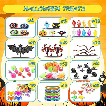 600 Pcs Halloween Party Favors for Kids, Fidget Toys Bulk, Prizes for Kids, Halloween Toys Treats Gifts, Carnival Treasure Classroom Prizes Box, Goodie Bag Stuffers, Party Toy Supplies