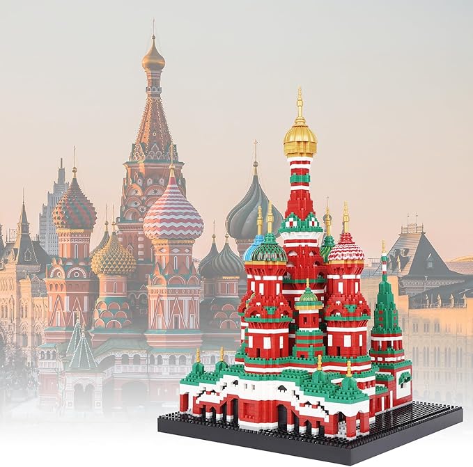 Building Block Set, Saint Basil's Cathedral Architecture Model Micro Mini Blocks, Educational Mini Blocks, 4300 PCS