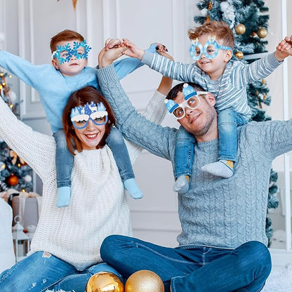 36 Pcs Winter Party Favors Snowflake Paper Eyeglasses Winter Wonderland Party Decorations Photo Booth Props for Christmas Holiday Baby Shower Birthday Supplies