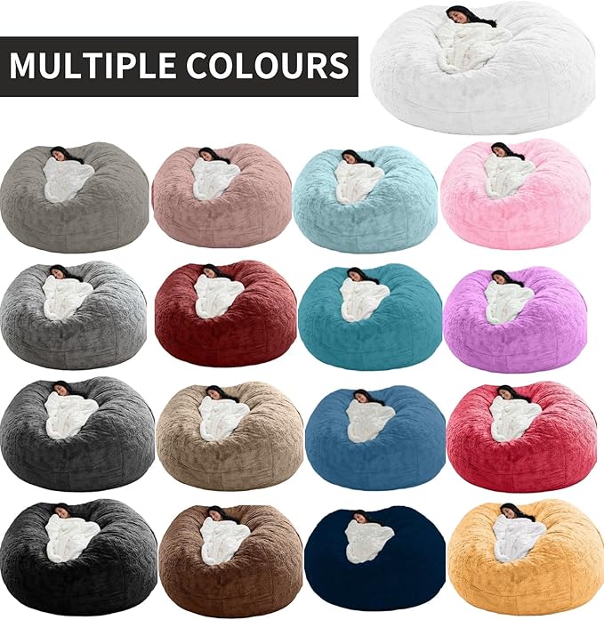 Round Giant Bean Bag Chair’s Inner Liner for Adults Kids (Without Bean Bag Cover and Filling), Inner Liner Only (6FT)