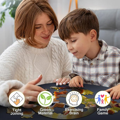 Wooden Jigsaw Puzzles for Kids Ages 4-6, 50 Piece Unique Shape Animal Theme Puzzle - Preschool Learning Educational Toys for Kids 3+, Valentines Day Easter Gifts for Kids Girls Boys (Squirrel)