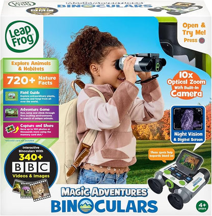 LeapFrog Magic Adventures Binoculars with Screen Capture, Night Vision for Kids Ages 4 and up, White