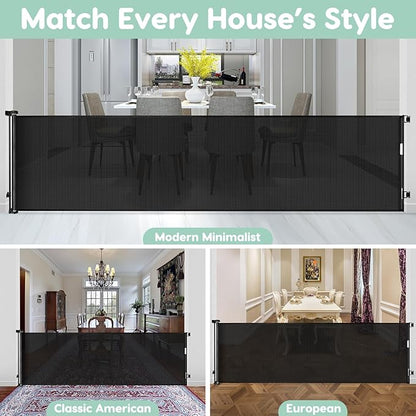 175 Inch Retractable Dog Gate Extra Wide Baby Gate Retractable Baby Gates Extra Wide Pet Gates for Dogs Extra Long Baby Gate Extra Large Dog Gates for The House Extra Wide Dog Gates for Large Openings