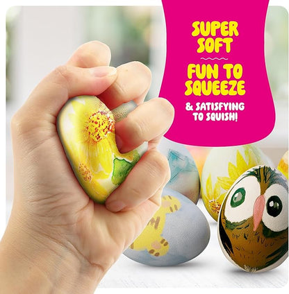 Dan&Darci Easter Egg Squishy Painting Kit - Arts & Crafts for Girls and Boys - Kids Art Activities - Craft Gift for Kid Ages 6 7 8 9 10 Year Old Girl Gifts - Decorate 6 Slow Rising Squishies