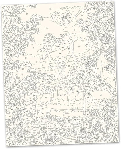 Ravensburger Flamingo Love Paint by Numbers Kit for Children - Painting Arts and Crafts for Kids Age 12 Years Up