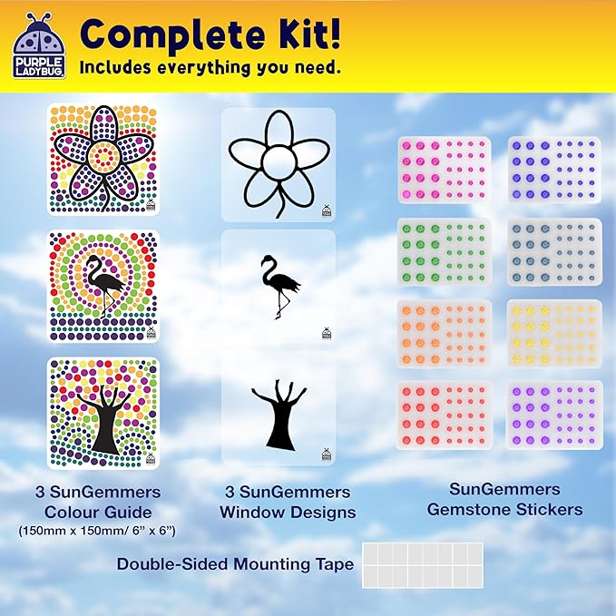 SUNGEMMERS Window Art Kids Crafts - Fun Arts and Crafts for Kids Ages 8-12 & Birthday Gifts for Girls 6 7 8 9 10 Year Old - Crafts for Girls 8-12, Valentines Gifts for Kids 6-8 7-10, Toys for Ages 5-7