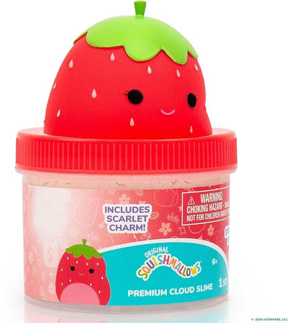 Original Squishmallows Scarlet Premium Cloud Slime - Limited Release, Strawberry Scent, 8 oz. Jar
