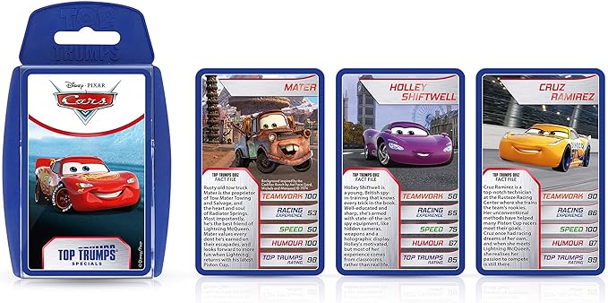 Top Trumps Card Game Disney Pixar Cars - Family Games for Kids and Adults - Learning Games - Kids Card Games for 2 Players and More - Kid War Games - Card Wars - for 6 Plus Kids