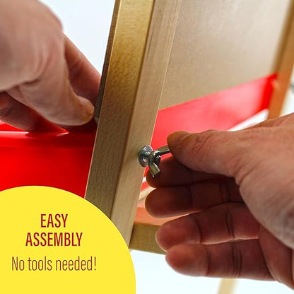 Flipside Products Child Dry Erase/Black Alphabet Chalkboard Paper Roll Easel, Wooden Easel, Double-Sided, Children's Art, Drawing