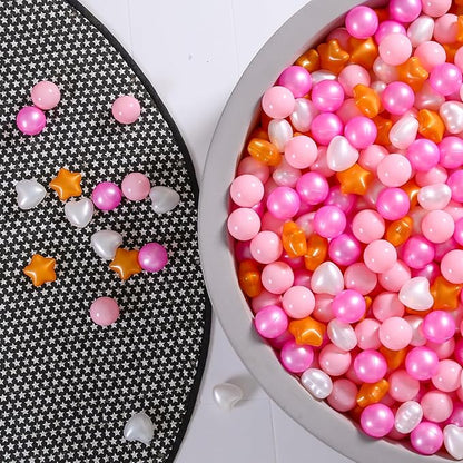 GOGOSO Shape Ball Pits Balls, Star Heart Plastic Play Balls for Toddlers Kids Children, DIY Giant Friendship Bracelet Banner