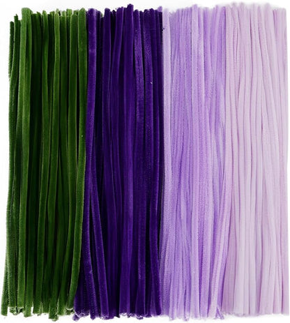 Caydo 200 Pieces Purple Pipe Cleaners Craft Chenille Stems for DIY Art Creative Crafts Party Easter Decorations (12 Inch x 6 mm)