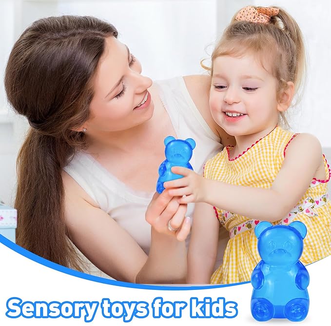 Stress Bear Taba Squishy Balls,Bear Toy Taba Squishy Toys for Kids Stress Relief Squeeze Balls for Birthday Gifts Party Favors-Blue
