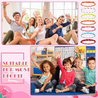 Yinkin 30 Pcs Valentine Friendship Bracelets with Card Set Valentines Knot Bracelets Bulk for Students from Teacher Valentine Bracelets Cards for Classroom Exchange Kids Valentines Day Party Favors