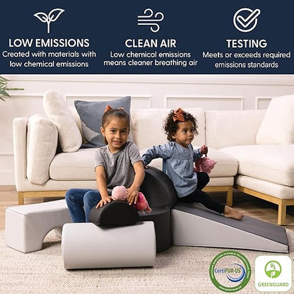 FDP Playtime and Climb Soft Play Set - 6-Piece Baby Climbing Blocks and Indoor Play Gym - Soft Play Climbing for Toddlers and Infants 10m+ (Contemporary)