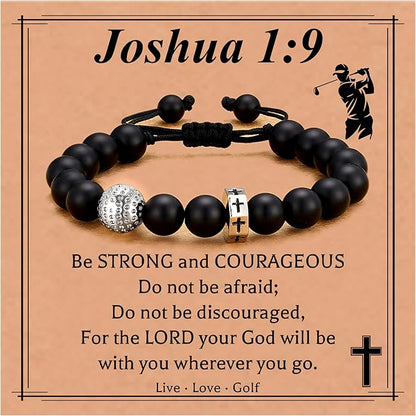 Baseball/Basketball/Football/Soccer Bracelet for Boys Cross Beaded Bracelet Gifts for Son Grandson Players Team Fan Friends,First Communion Christian Graduation Gifts for Teens Boys