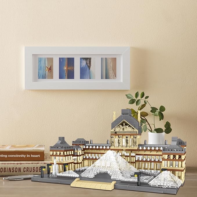 Paris Louvre Museum Model Building Blocks Set Micro Bricks World Famous Architecture Educational Toys for Kids Adults 3377 Piece Birthday