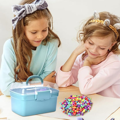 Jewelkeeper Bracelet Jewelry Making Kit for Girls - Arts and Crafts for Kids - Snap Pop Beads - Jewelry Making Kit - DIY Necklace Hairband Bracelet Ring Earring - Gifts Toy Set - Glow in The Dark