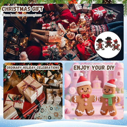 Arrowbash 412 Pcs Christmas Gingerbread Man DIY Crafts Kit, 36 Pack Air Dry Clay Crafts Make You Own Gingerbread Man Modeling Indoor Decorations Gift for Holiday Winter Party Supplies