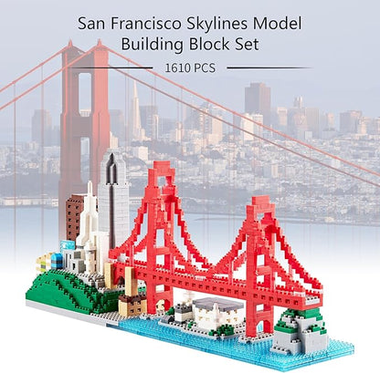 Building Blocks Set, Architecture San Francisco Building Kits Landmarks Skyline Collection Micro Building Bricks 1610 PCS