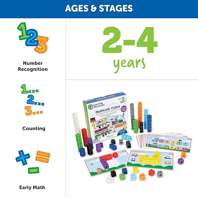 Learning Resources MathLink Cubes Preschool Math Activity Set