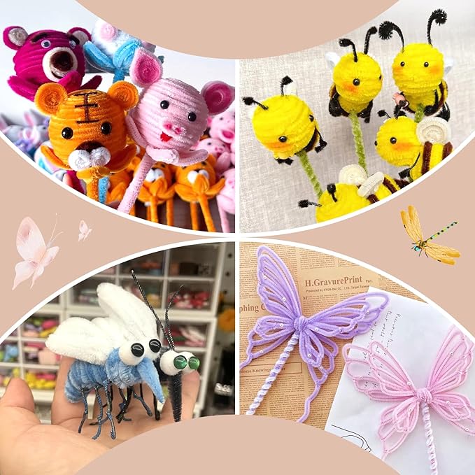100 Pieces Pipe Cleaners Chenille Stem, Beige Color Pipe Cleaners Set for Pipe Cleaners DIY Arts Crafts Decorations, Chenille Stems Pipe Cleaners (7 mm x 12 Inch)
