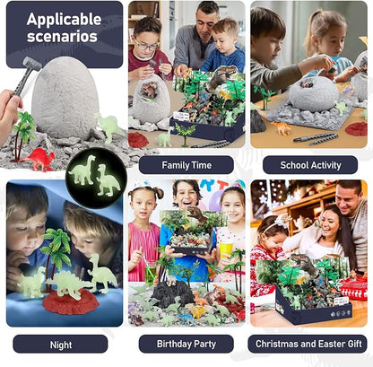 Jumbo Dino Eggs Dig Kit, Dinosaur Toys for Kids 5-7 8-12, 2 Dinosaur Eggs Excavation with Digging Tools, Educational STEM Toys for Boys Girls Birthday, Christmas, Easter Gift