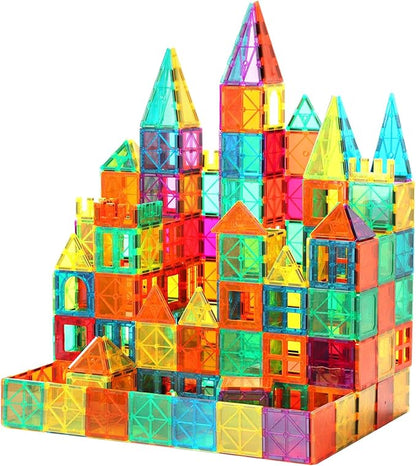 Magnetic Tiles, 64 PCS Magnetic Building Blocks, Magnets Building Set, STEM Toys for Kids Boys and Girls Creative and Inspirational