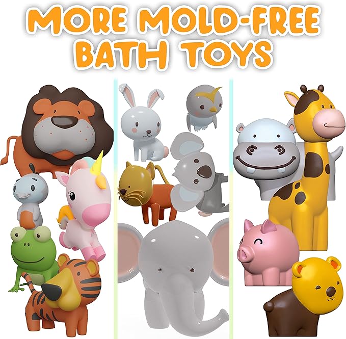 SplashEZ Halloween Baby Bath Toys, Mold Free Bath Toys for Babies & Toddlers, No Hole No Mold Tub, Beach, Pool, BPA-Free, Infant Play Set No Holes 1 3 6 12 18 Months
