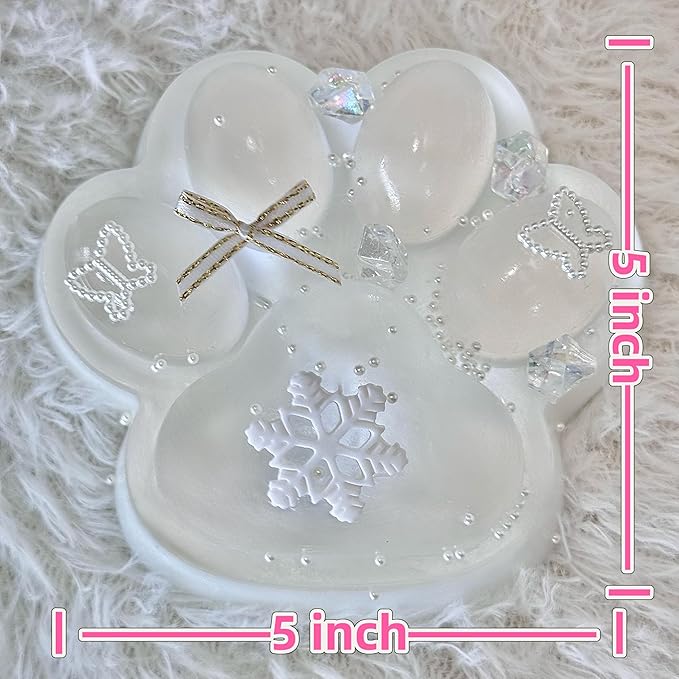 Big Taba Squishy Cat Paw, 5 in Large Paw Squeeze Toy Transparent & Milky White for Stress Relief and Relax, Sticky Squishies Fidget Toys for Party Favors Novelty Things Birthday Gift