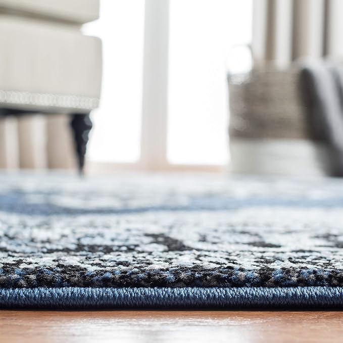 SAFAVIEH Vintage Hamadan Collection Runner Rug - 2'3" x 12', Blue & Grey, Oriental Traditional Persian Design, Non-Shedding & Easy Care, Ideal for High Traffic Areas in Living Room, Bedroom (VTH219M)
