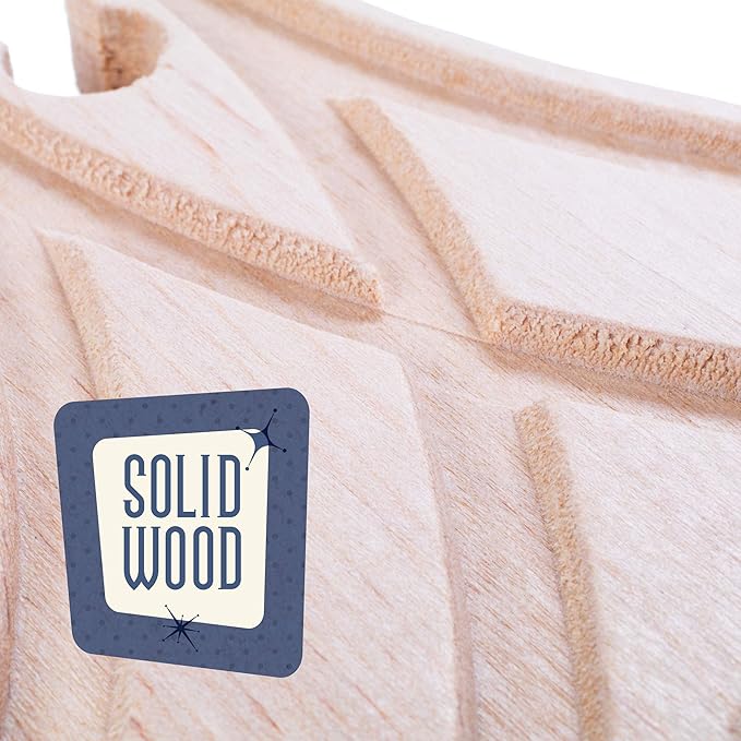 Switch Track Wooden Train Set (18 pcs.) - 8 Way Turntable Rail Station Accessory, Curved Switch Tracks, Basic and Advanced Pieces - Expansion Compatible with All Major Classic Toy Train Hobby Brands