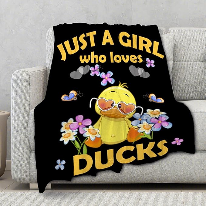 Duck Blanket for Girls Adult duck Blanket Kids Funny Blanket Suitable for Bedroom Living Room bed sofa Crib Couch Chair outdoor All Season Items That Yellow Duck Lovers Will Love 40"x30"for Pets