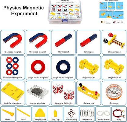 Kids Magnet Kit Physics Science Electromagnet Experiment Set Educational and Birthday Gift for School Students