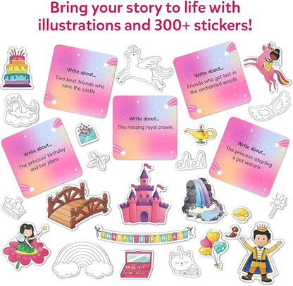 Skillmatics Storybook Art Kit - Create Fairytale Stories, DIY Craft & Writing Kit with 300+ Stickers, Scrapbooking & Journal Activity, Gifts for Kids Ages 5, 6, 7, 8, 9, 10