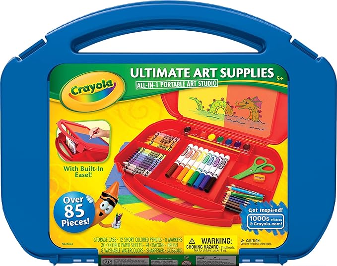Crayola Ultimate Art Case With Easel, Kids Art Set, 85 Pieces, Gift For Kids Ages 4, 5, 6, 7 [Amazon Exclusive]