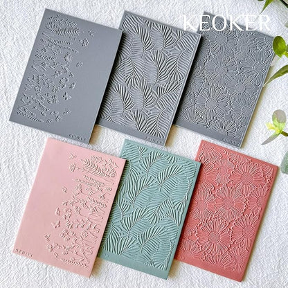 KEOKER Polymer Clay Texture Sheets Set, Works with Polymer Clay Cutter, Same Effect as Polymer Clay Texture Roller, Texture Sheets