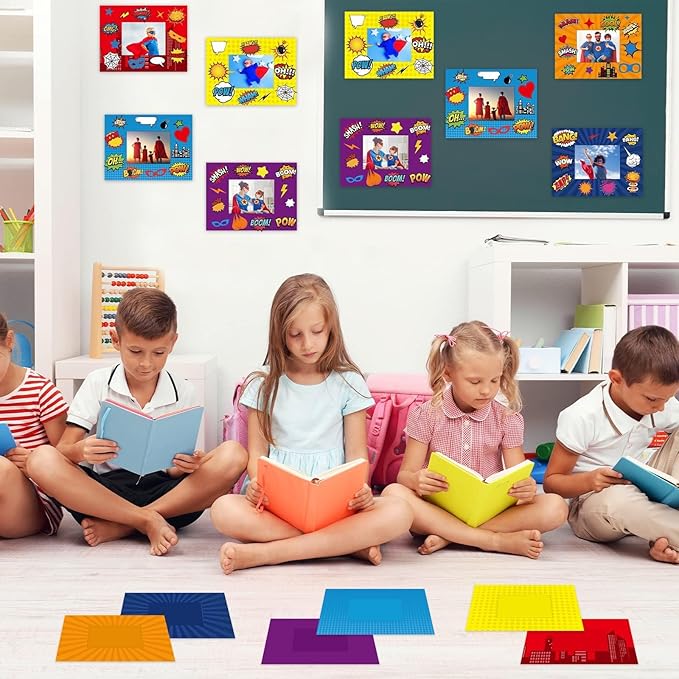 30 Pack Super Theme Hero DIY Picture Frame Craft Kit for Kids Fashion Hero DIY Photograph Craft Hero Children Stickers for Hero Art Craft Home Classroom Game Activities