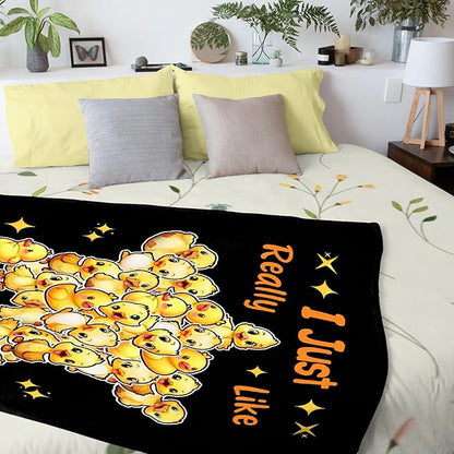 Costom Name Just Really Like Ducks Adult duck Blanket Kids Funny Blanket Suitable for Bedroom bed sofa Crib Couch Chair outdoor All Season Items That Yellow Duck Lovers Will Love 50"x40"for Kid