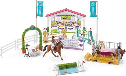 Schleich Horse Club, 36-Piece Playset, Horse Toys for Girls and Boys Ages 5-12, Friendship Horse Tournament