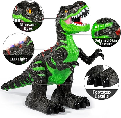 Remote Control Dinosaur Toy for Boys Kids 3-5 5-7 Years, RC Walking T-Rex Dino Robot Toy with Water Mist Spray, Lights and Sounds, Rechargeable Battery, 3 4 5 6 7 8 Years Old Boy Girl Birthday Gift