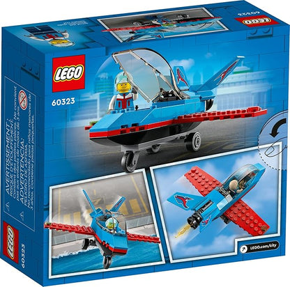 LEGO City Great Vehicles Stunt Plane 60323 Jet Airplane Toy, 2022 Building Set, Gifts for Kids, Boys and Girls 5 Plus Years Old with Pilot Minifigure