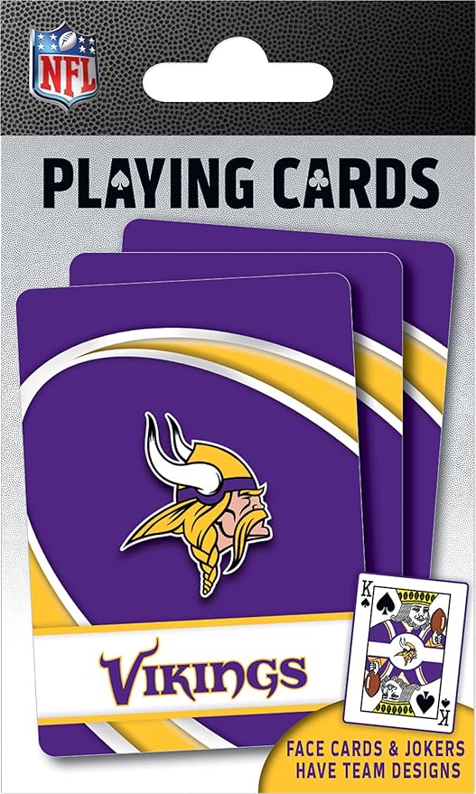 MasterPieces - NFL Playing Cards, Officially Licensed Minnesota Vikings Football Deck, Family Games for Adults and Kids, Standard Index
