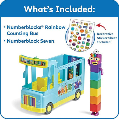 hand2mind Numberblocks Rainbow Counting Bus, Music Toys for Kids Ages 3-5, Toddler Musical Toys, Play Figure Playsets, Number Toys, Preschool Learning Toys, Math Toys, Birthday Gifts for Kids