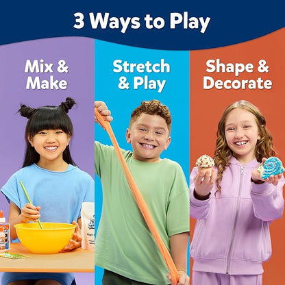 Elmer’s Stretch N’ Create Dough Kit, Make Your Own Dough, 3 Ways to Play, Keychains and Ornaments Kit, 18 Count