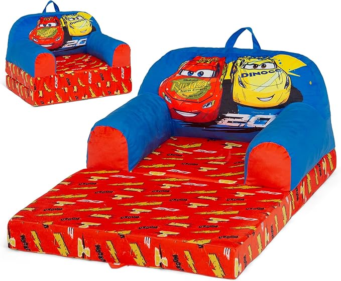 Delta Children - Cars Cozee Buddy Flip-Out Kids Chair, Blue